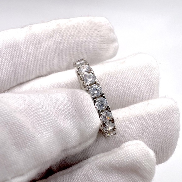 Sale $20 Firm! .925 Sterling Silver Round Cz Eternity Band - Picture 5 of 13